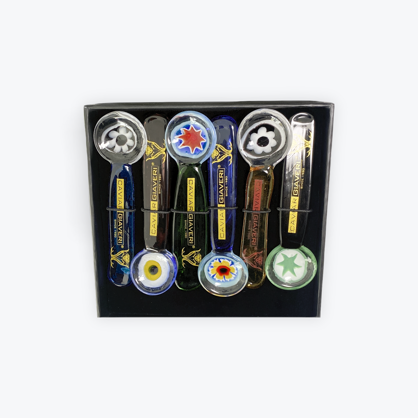 Giaveri Murano Venetian Glass Caviar Spoons