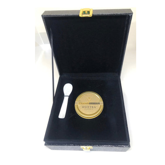 Gift Box: 1 x Italian Giaveri Osietra Caviar with 1 x Mother of Pearl Caviar spoon
