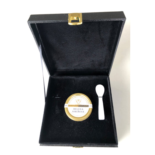 Gift box: 1 x Italian Beluga Caviar with 1 x Mother of Pearl Caviar Spoon